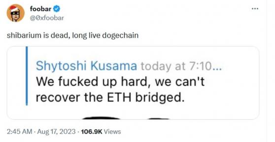 �� ����� ����� Shibarium � Ethereum �������� ������ �� $ 2,5 ���