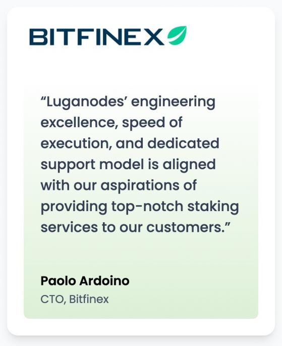  Tether Luganodes  4%       Tron