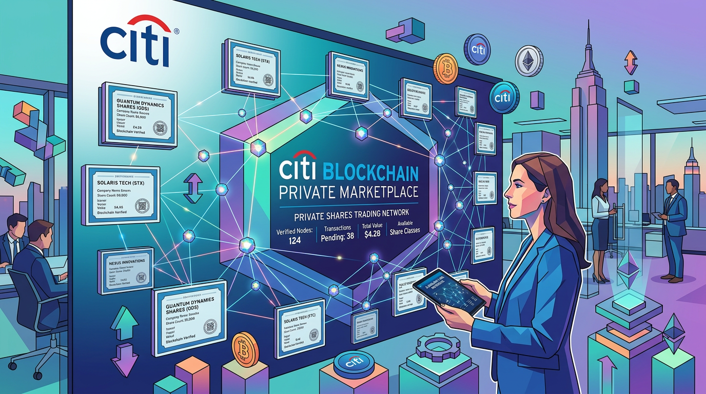 Citi запускает блокчейн-маркетплейс для акций частных компаний
